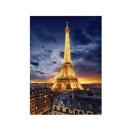 Puzzle Adulte Vue Sur Paris Et La Tour Eiffel Illuminee - 1000 Pieces Clementoni - Collection Monument De France