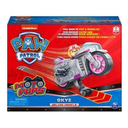 Pat Patrouille Moto A Retrofriction : Stella Et Sa Moto Rose Et Grise - Figurine Et Vehicule De Luxe - Paw Patrol Nouveaute