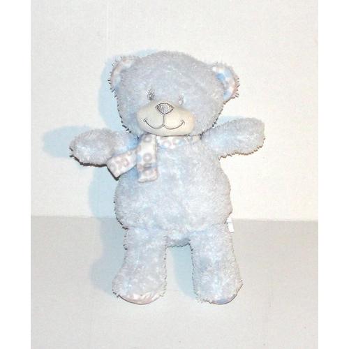 Doudou Ours Bleu Clair Item International Peluche Ourson 25 Cm