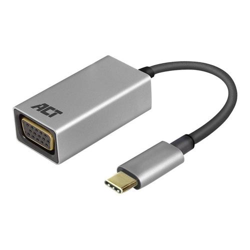 ACT - Adaptateur vidéo - USB-C mâle pour HD-15 (VGA) femelle - 15 cm - blindé - gris - support 1080 p 60 Hz