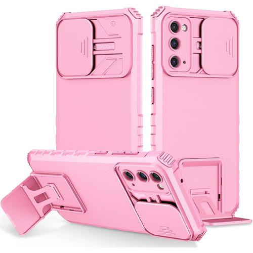 Coque Anti-Chute Pour Samsung S20fe 5g 2022 De Qualité Supérieure Avec Objectif Coulissant - Protection À 360° - Panneau Arrière Rigide Pour Samsung Galaxy S20 Fe - Coque S 20 Fan Edition Rose, S20