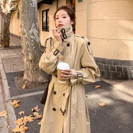 Trench Coat Long crois avec ceintures pour femme nouveau manteau