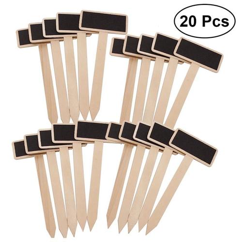 Mini Tableau Noir En Bois, Marqueurs Pour Plantes Et Fleurs De Jardin, Étiquettes Décoratives Créatives Pour Pot, 20 Pièces