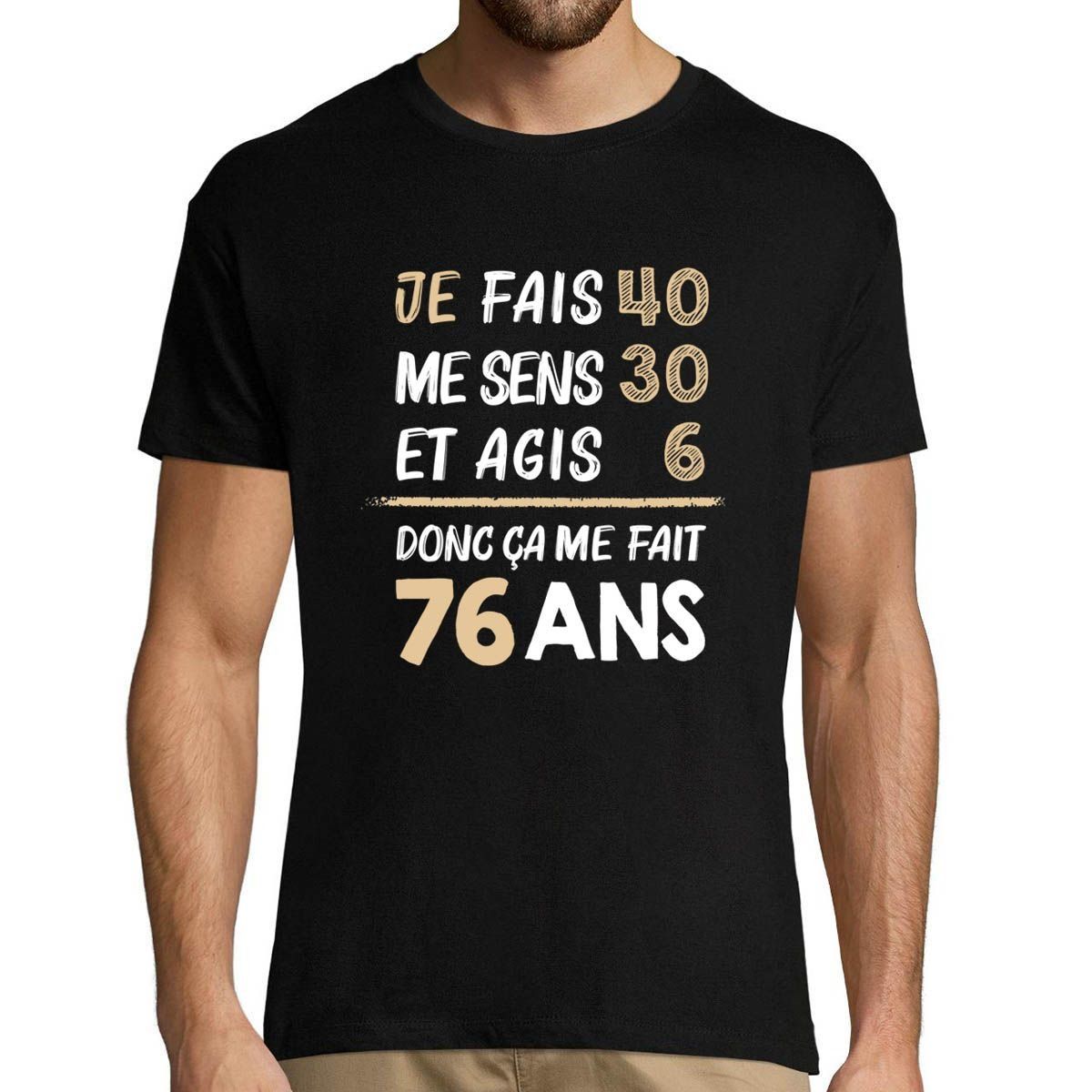 T Shirt Homme Anniversaire 76 Ans Humour Rakuten