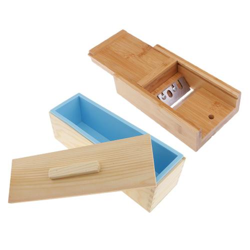 Boîte en bois de silicone rectangulaire avec couvercle, moule de