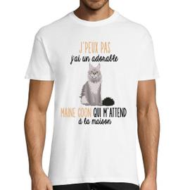 T Shirt Homme Chat Maine Coon M Attend Rakuten