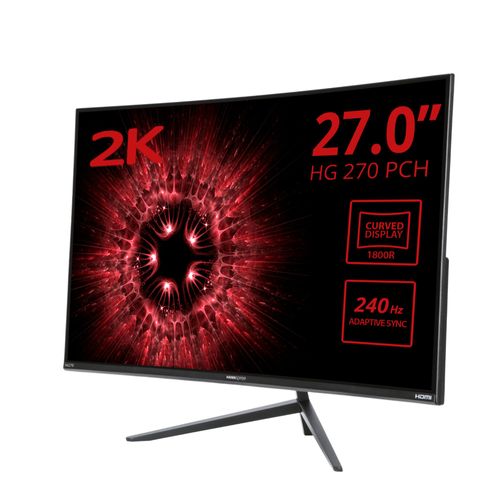 Hannspree Gaming HG270PCH - Écran LED - jeux - incurvé - 27" - 1920 x 1080 Full HD (1080p) @ 240 Hz - VA - 250 cd/m² - 3000:1 - 1 ms - HDMI, DisplayPort - haut-parleurs