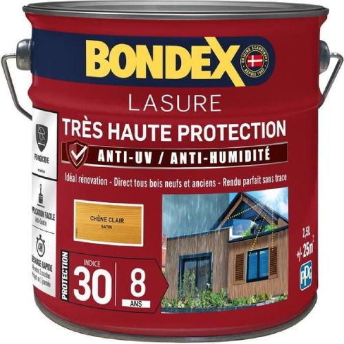 lasure pour bois trés haute protection 8 ans chene clair 2.5L Bondex