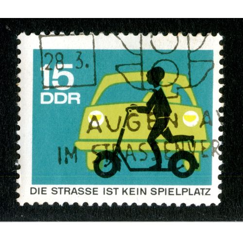 Timbre Oblitéré Ddr 15, Die Strasse Ist Kein Spielplatz