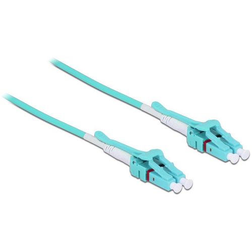 Delock - Câble réseau - LC multi-mode (M) pour LC multi-mode (M) - 1 m - fibre optique - 50 / 125 microns - OM3 - sans halogène, uniboot - turquoise