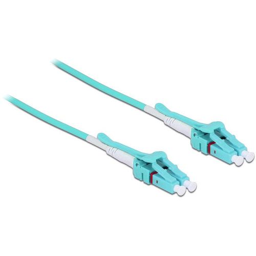 Delock - Câble réseau - LC multi-mode (M) pour LC multi-mode (M) - 2 m - fibre optique - 50 / 125 microns - OM3 - sans halogène, uniboot - turquoise