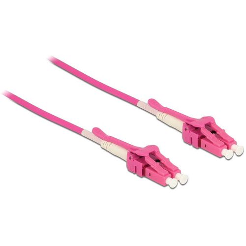 Delock - Câble réseau - LC multi-mode (M) pour LC multi-mode (M) - 1 m - fibre optique - 50 / 125 microns - OM4 - sans halogène, uniboot - violet