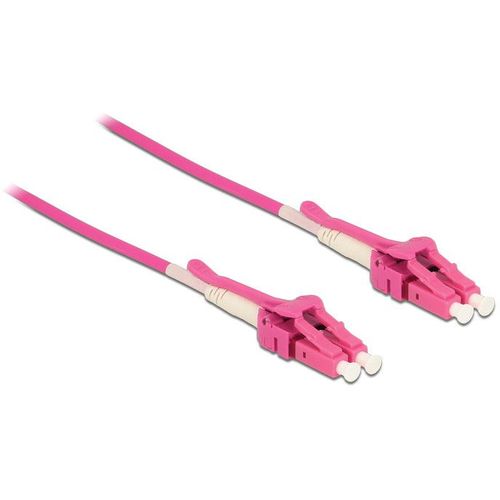 Delock - Câble réseau - LC multi-mode (M) pour LC multi-mode (M) - 2 m - fibre optique - 50 / 125 microns - OM4 - sans halogène, uniboot - violet