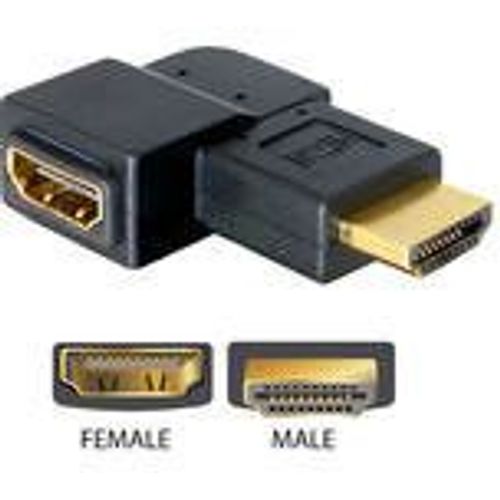 Delock - Adaptateur HDMI - HDMI femelle pour HDMI mâle - connecteur à angle droit
