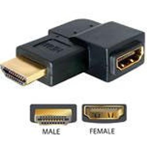 Delock - Adaptateur HDMI - HDMI mâle pour HDMI femelle - connecteur à angle droit