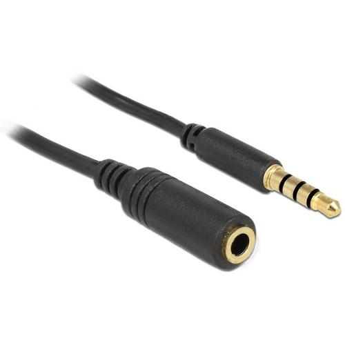 Delock - Rallonge pour casque micro - mini jack 4 pôles mâle pour mini jack 4 pôles femelle - 5 m - noir