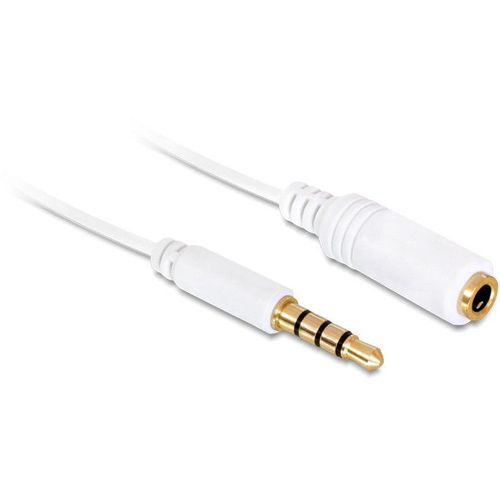 Delock - Rallonge de câble audio - mini-phone stereo 3.5 mm femelle pour mini-phone stereo 3.5 mm mâle - 50 cm - blanc