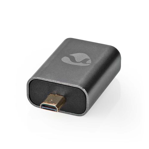Nedis Adaptateur HDMI? HDMI? Mâle / HDMI? Micro Connecteur HDMI? Femelle / Sortie HDMI ? Plaqué or Droit Aluminium Gris bronze 1 pièces Sachet avec Fenetre