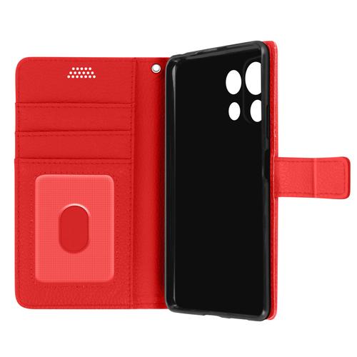 Housse Xiaomi Mi 11 Lite Et 11 Lite 5g Ne Aspect Grainé Folio Stand Vidéo Rouge