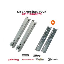 Kit 2 Charnières - 481010468673 - Four Whirlpool Bauknecht Ignis