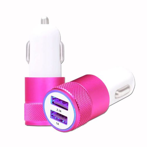 Chargeur Allume-Cigare Usb Rose De Voiture Double Ports Ultra Rapide Usb X2 Car Charger 12/24v ** Aux Normes Ce ** Compatible Pour Zte Axon 20 5g