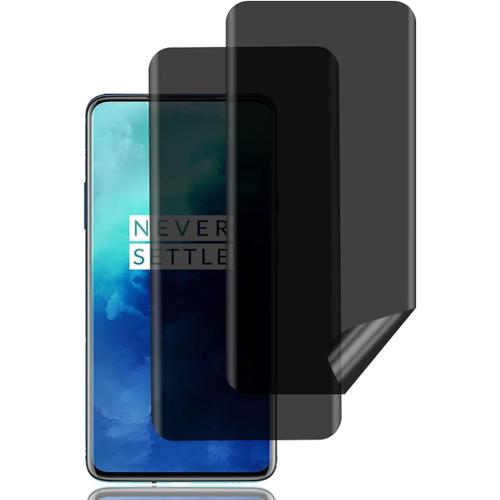 Protection D'écran Anti-Espion Pour Oneplus 7 Pro/Oneplus 7t Pro 2 Pièces , Anti-Spy Protège Écran, Privacy Film En Tpu Flexible, Sans Bulles, Anti-Rayures, Privacy Protection Protecteur Écran