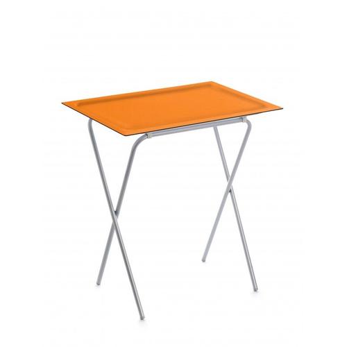 Don Hierro - Table Pliante Avec Plateau Amovible, Petite Table D'appoint Pliante Pour Cuisine, Camping, Terrasse, Jardin, Ada-Orange