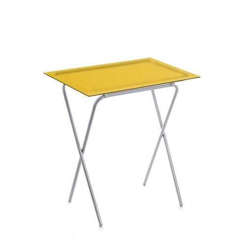Don Hierro - Table Pliante Avec Plateau Amovible, Petite Table D'appoint Pliante Pour Cuisine, Camping, Terrasse, Jardin, Ada-Jaune