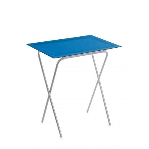 Don Hierro - Table D'appoint Pliable Avec Plateau Amovible, Ada-Bleu