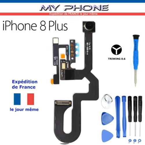 Camera Avant Pour Apple Iphone 8 Plus Module Capteur De Proximité Nappe Front Face + Kit 8 Outils + 1 Tournevis Triwing 0.6