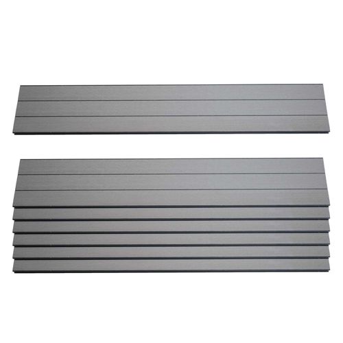 Lot De 7 Lattes Pour Brise-Vue En Wpc Sarthe, Planches Brise-Vent, Env. 1m²   90cm, Gris
