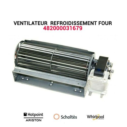 Ventilateur refroidissement - 482000031679 - Four Whirlpool Hotpoint Scholtes