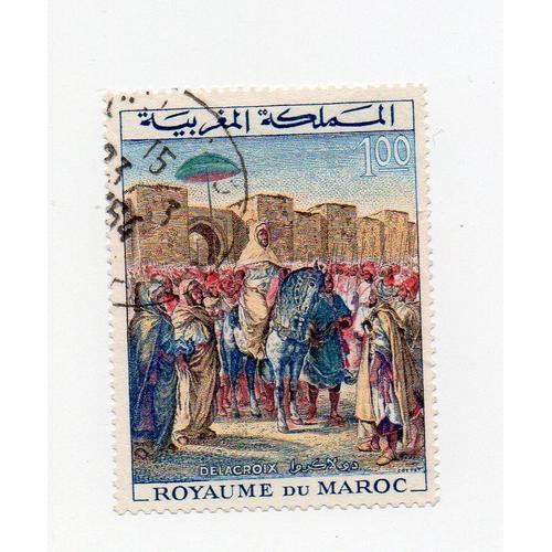 Maroc- 1 Timbre Oblitéré- Tableau De Delacroix