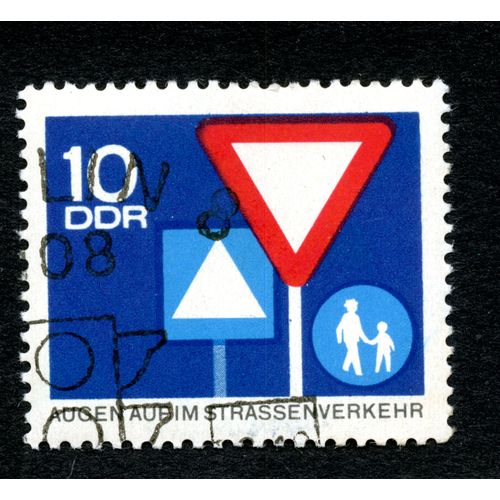 Timbre Oblitéré Ddr 10, Augen Auf Im Strassenverkeh