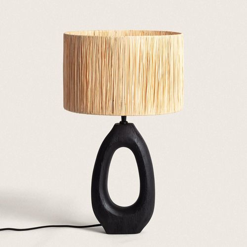 Lampe À Poser En Bois Black Darshan Iluzzia Naturel
