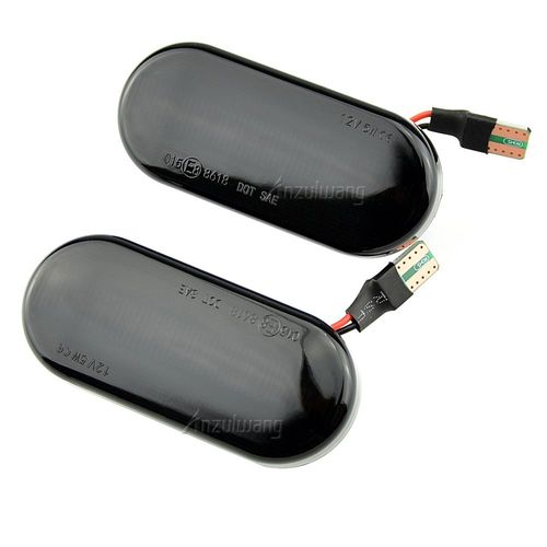 Clignotant Dynamique À 2 Led, Marqueur Latéral Pour Renault Clio Trafic Kangoo Twigo Dacia Logan Duster Nissan Interstar Primastar - Noir Fumé