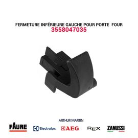Fermeture inférieure gauche pour porte vitrée de four Electrolux AEG 3558047035