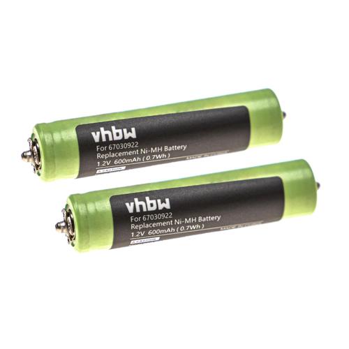 Vhbw 2x Batteries Compatible Avec Braun Cruzer 6 Face, 2, 3, 4, Z20, Z3, Z30, Z4, Z5, 1 Rasoir Tondeuse Électrique (600mah, 1,2v, Nimh) 