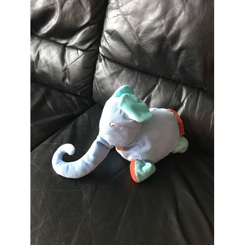 Doudou Éléphant Bleu Pieds Orange Ikea 26cm