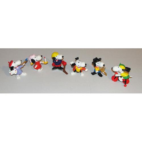 Figurine Snoopy Vintage 58 A 66 Lot 6 Personnages Chien Differents