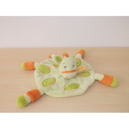 Doudou Cheval Zebre Vert Orange Kimbaloo
