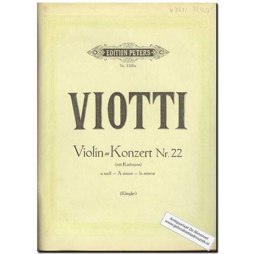 Violin-Konzert Nr 22 Für Violine Und Klavier