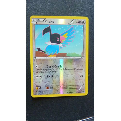 Carte Pokemon Française Semi Rare - Pijako - 70 Pv - N° 85/108 - Série Noir Et Blanc Explorateurs Obscurs De 2012 - En Version Reverse Brillante