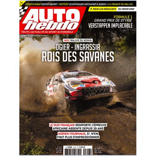 Auto Hebdo N°2318 Du 30/06/2021 Neuf : F1 Styrie Red Bull Verstappen - Wrc Kenya Toyota Ogier
