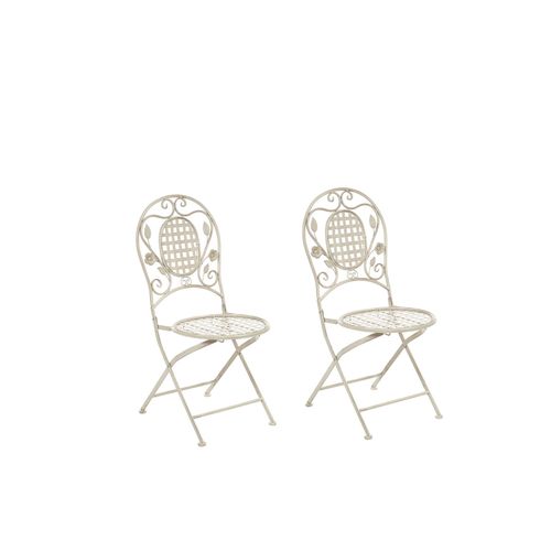 Lot De 2 Chaises De Jardin Blanc Cassé Bivio