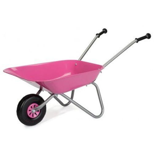 Brouette Metal Rose Girly Fille 80x38x41cm - Benne 25 Kg Max - Jouet Enfant - Outil Jardinage - Jeu Plein Air