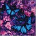 Tableau Broderie Diamant Crystal Art 30x30cm Papillons Violet - Crystal Art