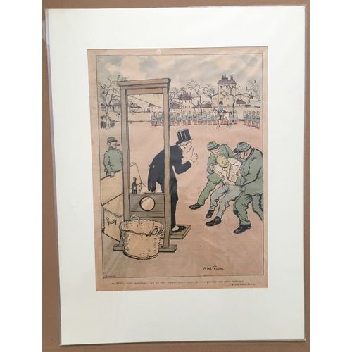 La Guillotine : Couverture Originale Du Journal Humoristique Le Rire (Prête À Être Encadrer)