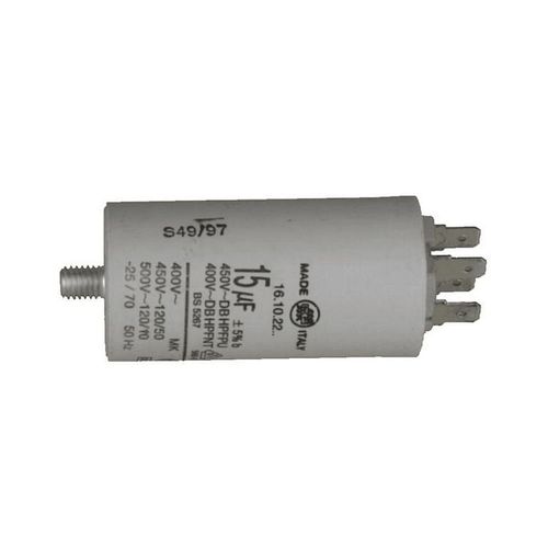 CONDENSATEUR PERMANENT 15 ?F 450 V POUR LAVE LINGE - 11313