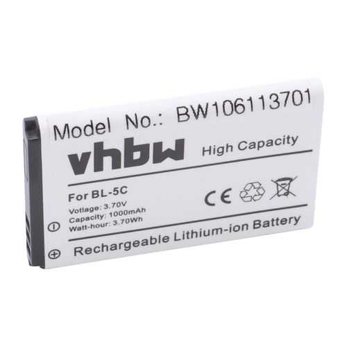 Vhbw Batterie Compatible Avec Swisstone Mp03, Mp22, Mp33, Sc 230, Sc 330 Smartphone (1000mah, 3,7v, Li-Ion)